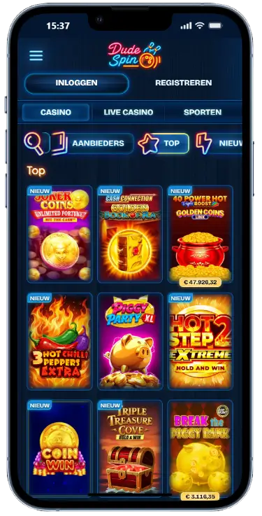 DudeSpin casino spelenoverzichtspagina